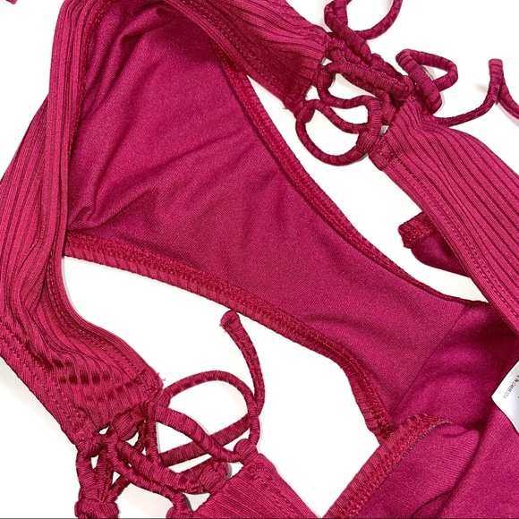 Hula honey Ribbed Two Piece Swimsuit Bikini M/XL - Picture 6 of 7